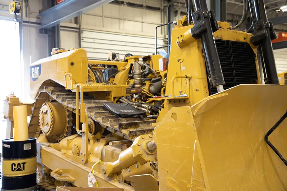 Cat dozer being torn down for rebuild at Wheeler Machinery