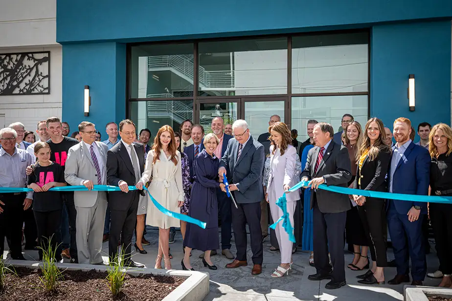 Ribbon cutting ceremony at Junior Achievement