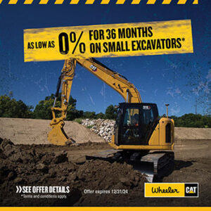 Finance and save with small excavator finance offers from Wheeler Machinery Co.