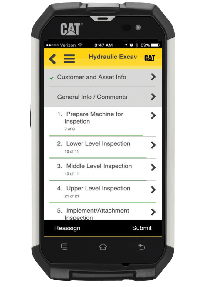 Equipment inspections made easy with Cat Inspect.